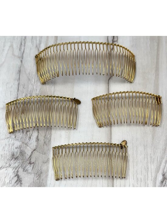 Colette Malouf Accessories - VTG 4pc Lot COLETTE MALOUF 3" & 5" Luxury Goldtone HAIR COMBS Accessories Signed